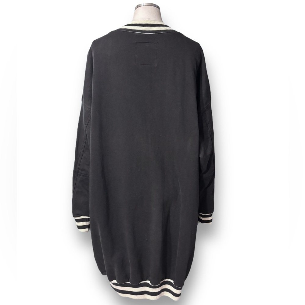 NORMA KAMALI Black & White OMO GYM Oversized Varsity Cocoon Jacket VINTA… - Picture 4 of 8